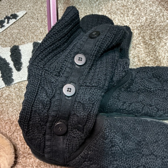 UGG Black Knit Button Boots - Picture 2 of 8